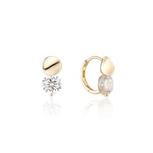 [GB] 더블 스톤 원터치 10K GOLD 귀걸이 LOTO1001T