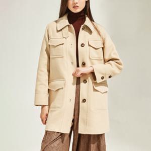 [최초가 79000원] 포켓 카라 모직 하프코트