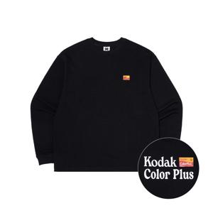 필름 그래픽 세미오버핏 긴팔 티셔츠 BLACK