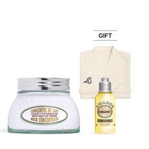 [롯데백화점](기프트) 아몬드 밀크 컨센트레이트 200ml 세트 (+디럭스 1종+릴랙싱 가운)