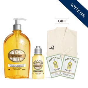 [롯데백화점](단독)(기프트) 아몬드 샤워오일 500ml 세트 (+샤워오일 47ml +릴랙싱 가운)