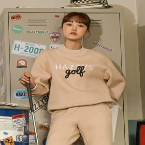 헤지스 골프 여성 HWTS4D991I1 [ONLINE EXCLUSIVE][Afterhours캡슐] 베이지 여성 모크넥 기모 티셔츠(