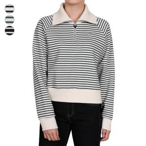 [CJ단독] 여성 스트라이프 FLEECE HALF ZIP UP RO4K04C3