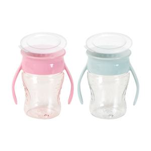 빨대컵 트라이탄 2개세트 207ml (스노우) 흘림방지 자기주도 아기컵 어린이집 (뚜껑포함)