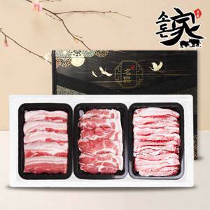 한돈 문경 쑥돈 구이모듬 선물세트 6호 (삼겹살+목살+항정살 각 400g) 총 1.2kg
