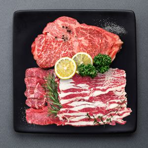 [한우고집쟁이] 대한한우 1++ 암소한우 알찬 로스선물세트 1kg(등심300g+특수모듬300g+우삼겹400g)