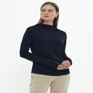 닥스 여성 DLTS4A105N3 [클리어런스]네이비 솔리드 어깨셔링디테일 긴팔티셔츠