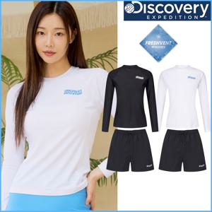 디스커버리 여성 로고 기본핏 래쉬가드세트 DWSW62043,DWSB72043