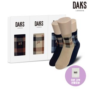 양말 숙녀 3족 선물세트 면중목 링글체크 24901