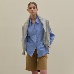 백 포인트 Y넥 박시 블라우스BL-4072