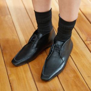 [정상가:153,000원] KM310 핸드메이드 카우 레더&스웨이드 2way 슈 레이스 앵클 로퍼 l 6Colors