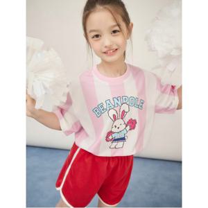 BEANPOLE KIDS BP FOOTBALL CLUB 스트라이프 빙키 티셔츠  라이트 핑크 (BI5642U95Y)