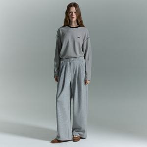 턱 와이드 스웻팬츠 [MELANGE GREY]