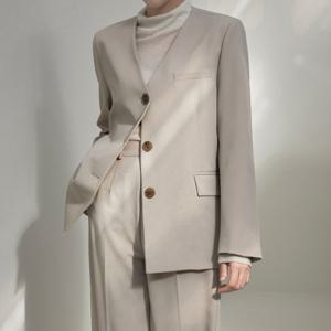 [나인] [최초가:129000원] 클리어 노카라 셋업 자켓(JK-2631)