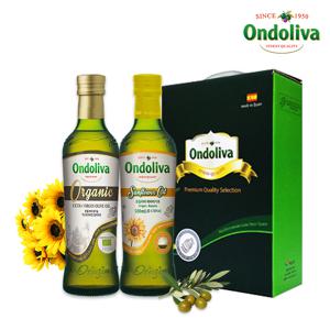 [온돌리바] 유기농 엑스트라버진 올리브유 500ml 1P, 해바라기유 500ml 1P 세트
