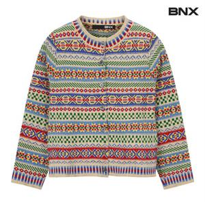정상가:59,000 | 라운드넥 데일리 에스닉 패턴 니트 가디건 (BW4CD021L0)