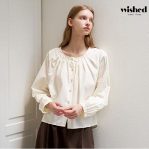 정상가:59000원 ㅣ 금장 버튼 라운드넥 긴팔 블라우스 (WICCBL006)