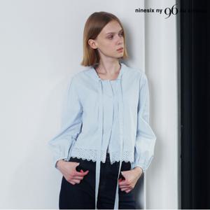 정상가:79000원 ㅣ 넥 스트랩 레이스 트리밍 긴팔 블라우스 (NP3BA023L0)