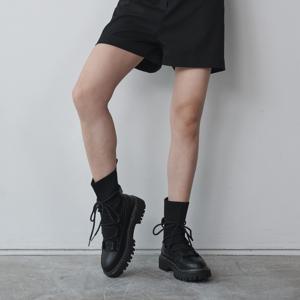 [이세영 착용]레이스업 청키솔 니트 삭스 부츠 412346016 (4cm/2colors)