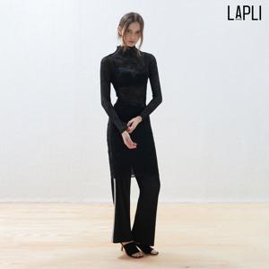 [최초가 99000원] 시스루 반하이넥 슬림핏 원피스_LPOPF023004