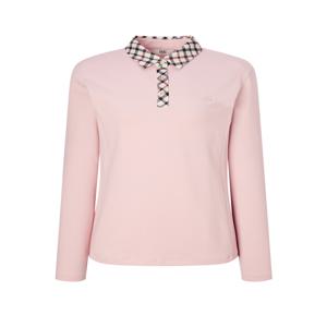 골프 여성 WNTS4D750P1 [스테디셀러]체크 카라 레터링 긴팔폴로티셔츠 (PINK)