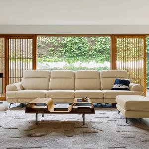 디오스 6인 전체 통가죽 소파+스툴