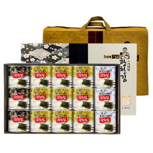 달인 1호 고급 캔김 선물세트 /  재래캔김9개+파래캔김3개+돌김캔김3개 / 명절선물 김선물세트