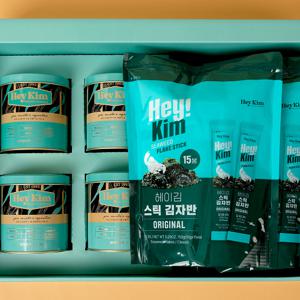 헤이김 초사리 곱창김 캔김&김자반 선물세트 (35gx6캔입&김자반150gx3개)