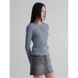 스트라이프 헨리넥 저지탑  블루 (125941MQAP)