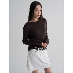 캐시울 보트넥 루즈핏 풀오버  브라운 (325951LY1D)