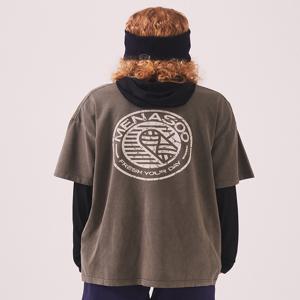 275g Heavy Cotton Circle Hearttrack Pigment T Shirt_Khaki