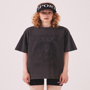 275g Heavy Cotton Runner Graffiti Pigment T Shirt_Black