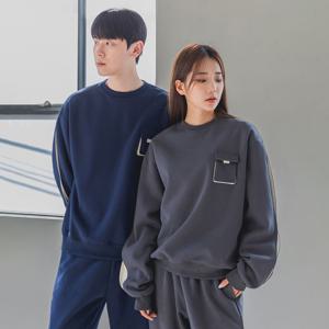 앨빈클로 소매 절개 배색 오버핏 맨투맨 DLX721 3 COLOR