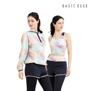 [하프클럽/베이직 엘르]베이직엘르 여성인 루즈핏 반집업 래쉬가드 비치웨어 세트 BEL-W210A