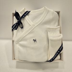 블루독베이비 출산선물 화이트바디수트양말세트 45170-040-SET-Y