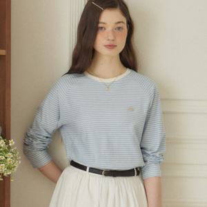 [아워호프] Stripe Raglan T-shirt - Sky blue [H25SP-TS18-SBL]