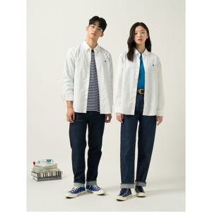 남녀공용 플레인 솔리드 셔츠  화이트 (BC5864C151)