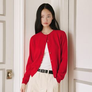 [최초가: 57000원]울 크루넥 가디건 [레드]_LMOCD01F3RD