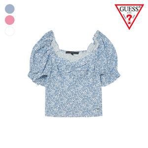 백 스모킹 반팔 퍼프소매 블라우스 YN2W4265