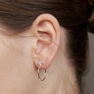 [이세희, 양혜지, 빌리 하람 착용][sv925] cubic thin hoop earring