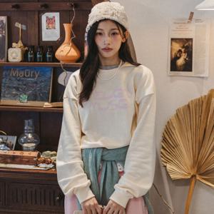 루즈핏 크롭 코튼 로고프린트 스웻셔츠 FR_CU (MWXFWF900CUFR)