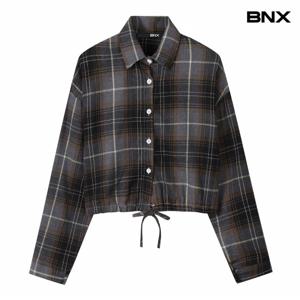 정상가:39,000원 ㅣ 타탄 체크 밑단 스트링 셔츠 (BX3BL002L0)