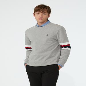 남성 WHTS4A010G2 [클리어런스][스테디셀러]그레이 라인배색 면혼방 긴팔티셔츠