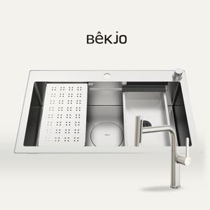 RECO85/W 레이어드 사각씽크볼 + 에떼르노 New 4way수전(무광)