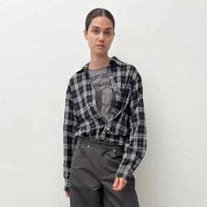 WRAP PLAID SHIRTS (black)