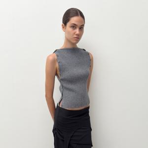 TWO WAY BUTTON TUBE TOP (grey)