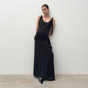 DOUBLE LAYERED LONG DRESS (black)