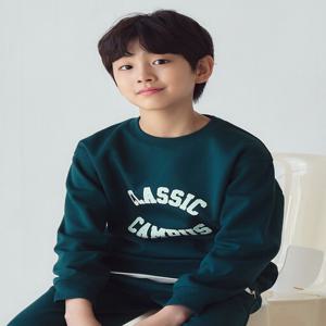 MKE3TR3001 공용 베이직 더블니트 레터링 스웨트셔츠