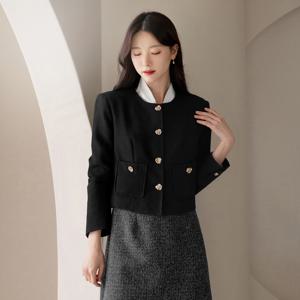 (~XXL까지) 메모티아 골드버튼 트위드자켓 가을 하객룩 오피스룩 모임룩 격식룩 빅사이즈