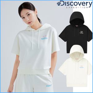 디스커버리 여성 애슬레저 반팔 트레이닝 후드티 DWTR95043